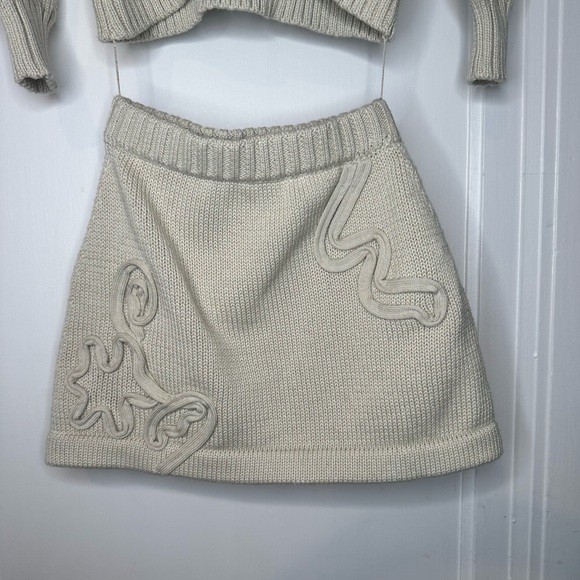 Cult Gaia girls Kids Deva Set Cream Cowl Neck Sweater Set NWT - Picture 3 of 13